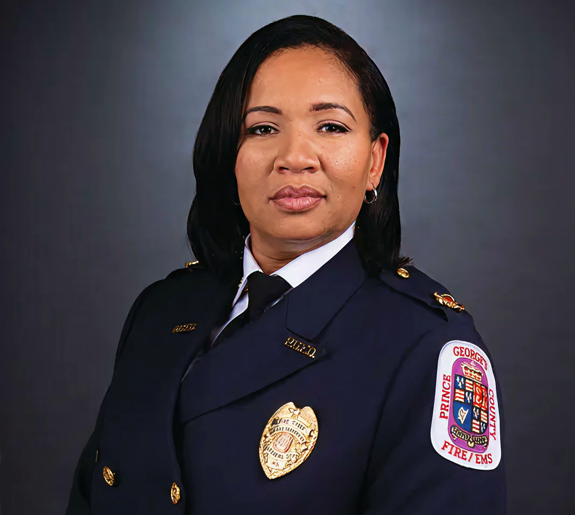 Female officer in official attire
