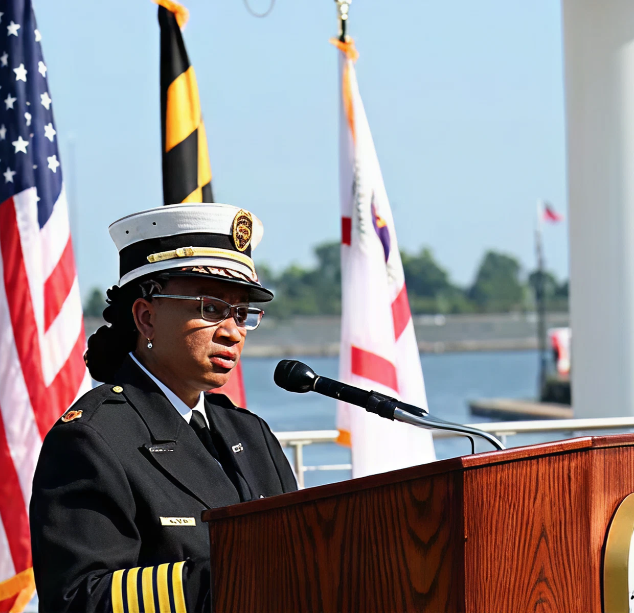Uniformed officer at outdoor event