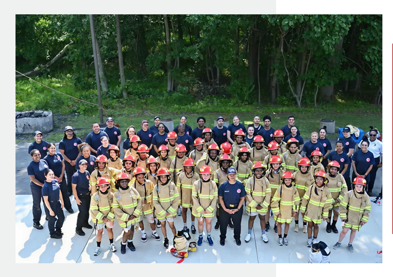 Group of firefighters posing outdoors